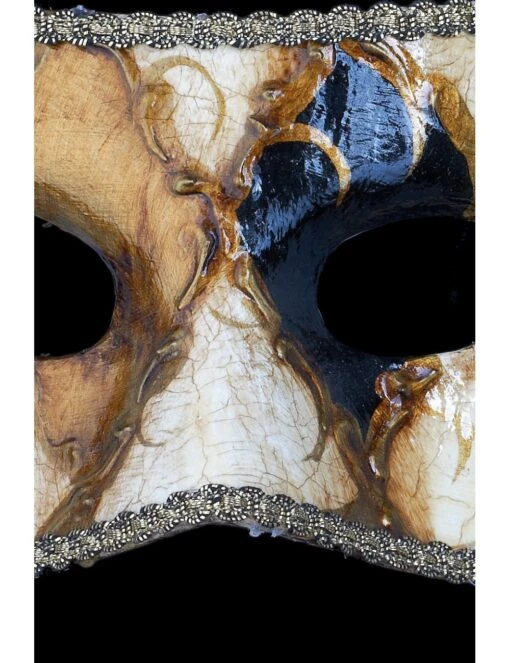 Gold & Black Checked Eye Mask Craquelé