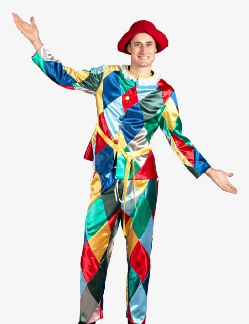 Harlequin With Hat Costume