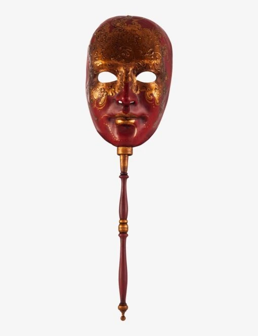 Red & Gold Face With Stick