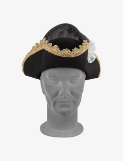 Tricorn Hat With Lace And Feather
