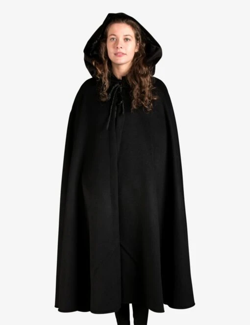 Unisex Black Cape Pure Wool