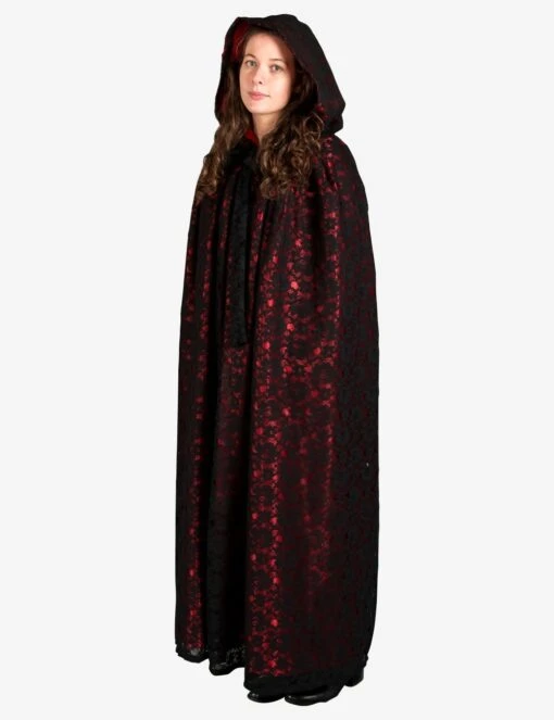 Unisex Cloak In Lace Lined In Satin