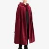 Unisex Red Cloak With Hood In Velvet