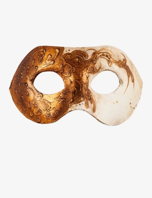 White & Gold Checked Eye Mask